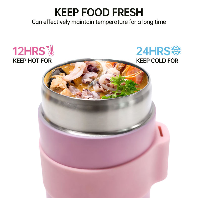 BSCI Certified Gift Lunch Container OEM Factory Price Stainless Steel Vacuum Insulated Warmer BPA Free Dishwasher Safe Food Jar
