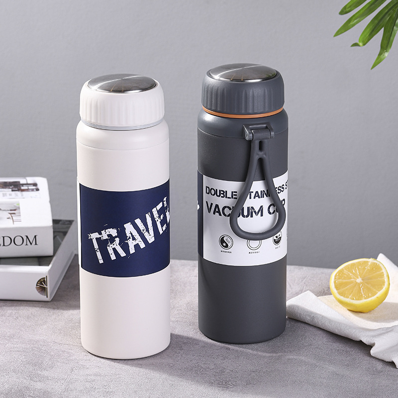 800ml 1000ml Outdoor Sports Travel Large Capacity Vacuum Insulated Thermal Portable Flask with Silicone Handle and Tea Infuser