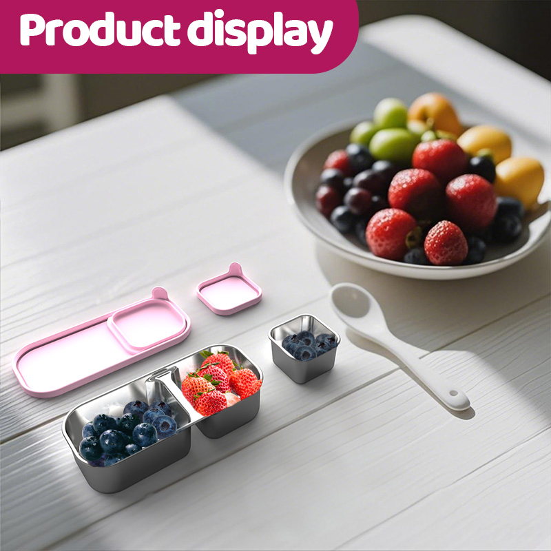 Aohea OEM ODM Stainless Steel Lunch Container I 40oz I Tiffin Steel Lunch Box with Spork Food Jar Leakproof Stainless Steel Bento Box Adult Salad Soup Lunchbox