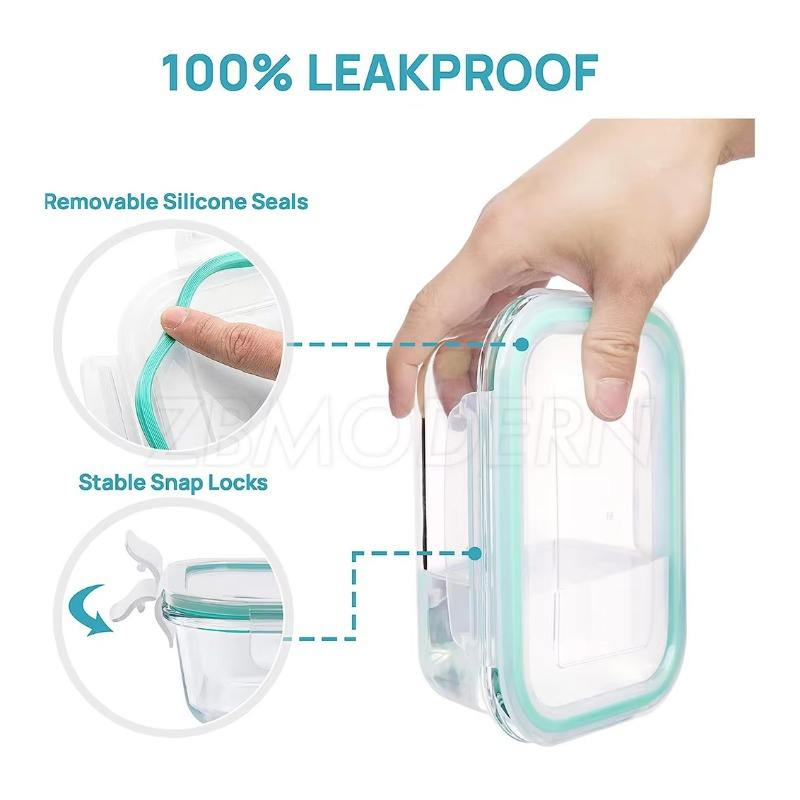 Meal-Prep Containers Casserole Pot Set Superior Gcookware Setorage Containers with Lids 100% Leakproof Glass Kitchen Food Round