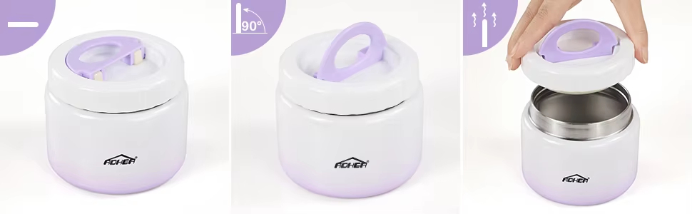 Aohea Obm ODM Adults Bento Soup Theros for Hot Food Stainless Steel Thermal Lunch Container with Spoon Keep Warm and Cold Portable Wide Mouth Leak Proof Vacuum