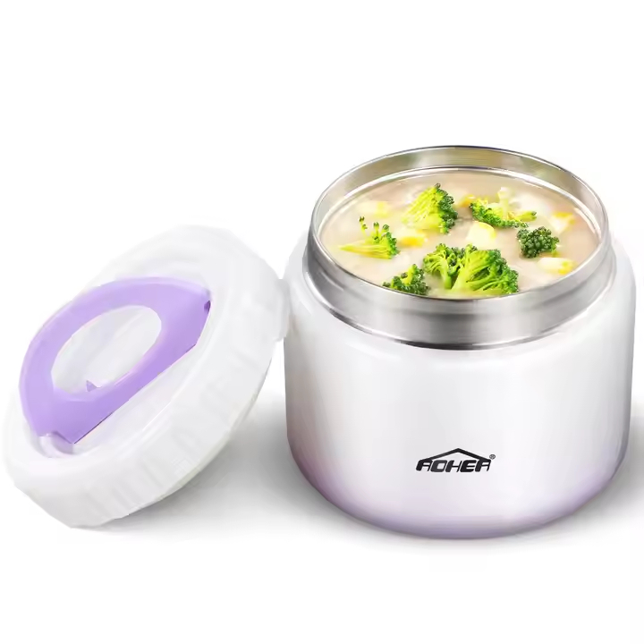 Aohea Obm ODM 2 Pack Insulated Food Jar Theros for Hot Food &amp; Soup Compact Stainless Steel Vacuum Lunch Container 9 Oz Sky White Insulated Toddler Food Jar