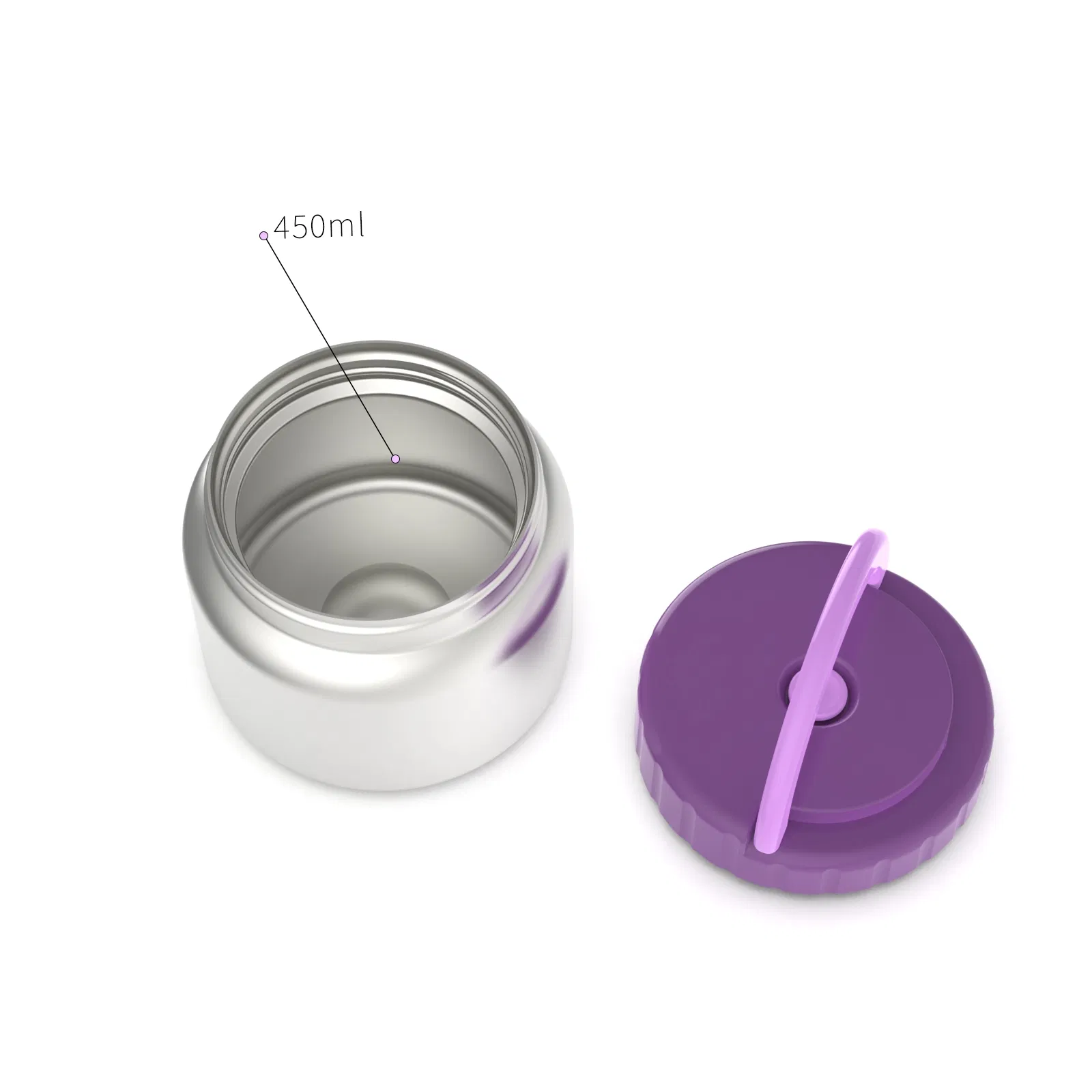 Aohea Obm ODM 13.5oz Soup Theros for Hot Food Kids with Buckle Lid Insulated Vacuum Food Jar Wide Mouth Leakproof Stainless Steel Lunch Container Blue