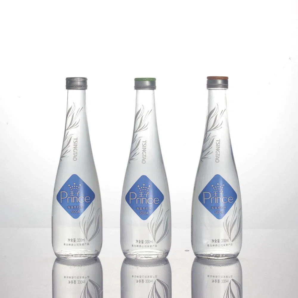 Wholesale 330ml 500ml Round Clear Eco Friendly Water Bottle Drop Mineral Water Glass Bottle