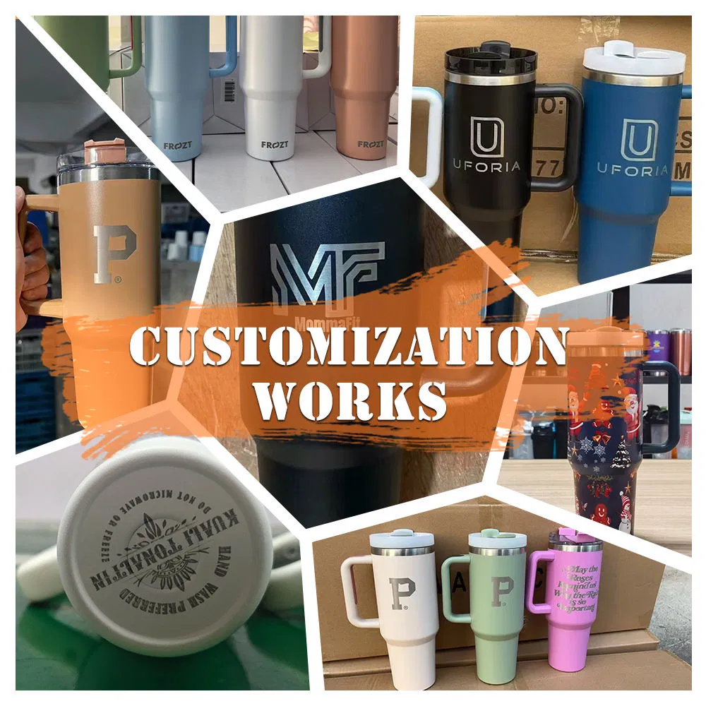 Trending Products Amazon New Arrival Dark Green Insulated Coffee Mug 30 Oz 40 Oz Stainless Steel Tumbler with Top Handle Leakproof