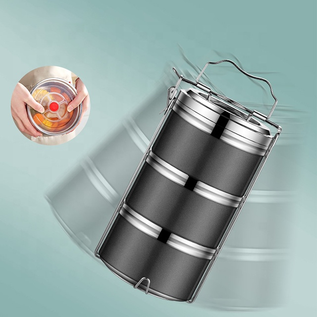 Stackable Bento Lunch Box Leakproof Food Storage Container Thermal Insulated Lunch Container