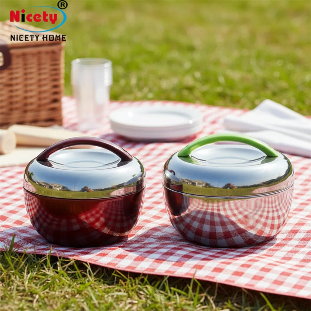 Stainless Steel Insulated Lunch Box Portable Thermal Food Container with Handle for Picnic Camping Office