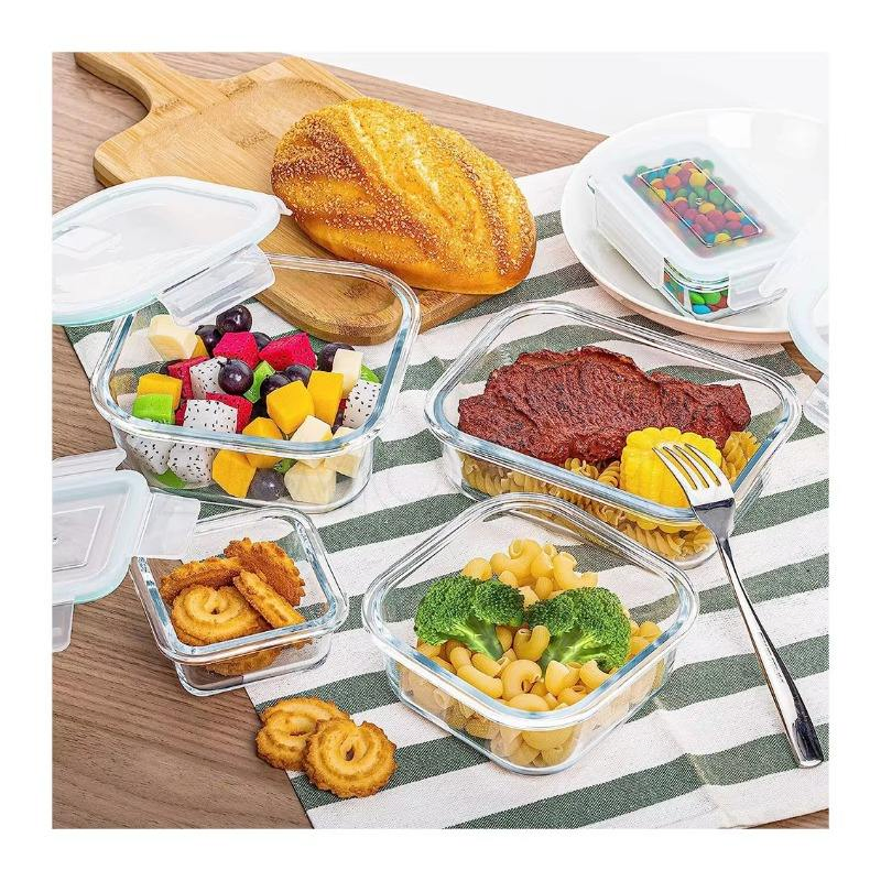 Meal-Prep Containers Casserole Pot Set Superior Gcookware Setorage Containers with Lids 100% Leakproof Glass Kitchen Food Round