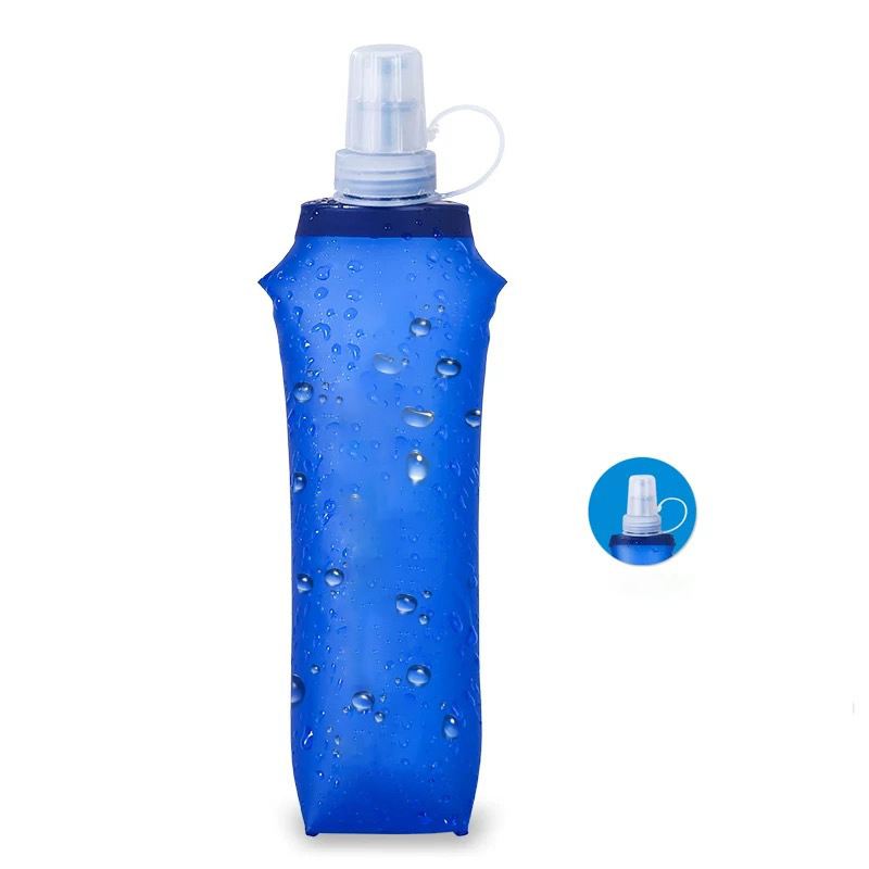 Collapsible Water Bottles BPA Free Leak Proof Foldable Silicone Bottle with Anti-Collapse Ring for Travel