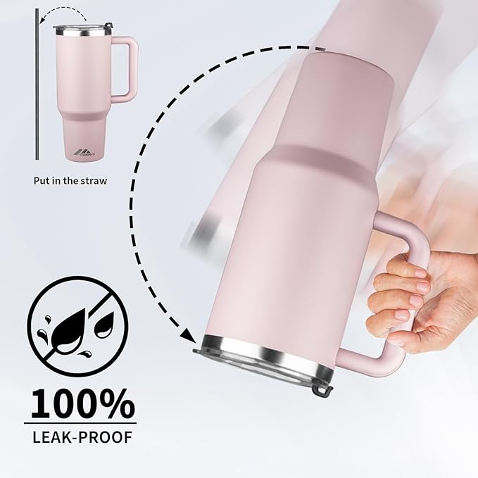 40oz Double Wall Stainless Steel Tumbler with Handle Sublimation with Lid