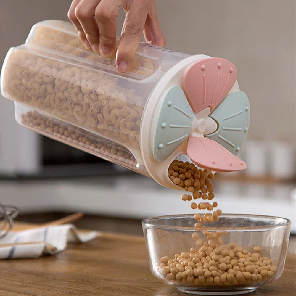 Two, Three or Four Division Leakproof Plastic Food Container for Foods Grains Cereals Nuts etc Wbb18283