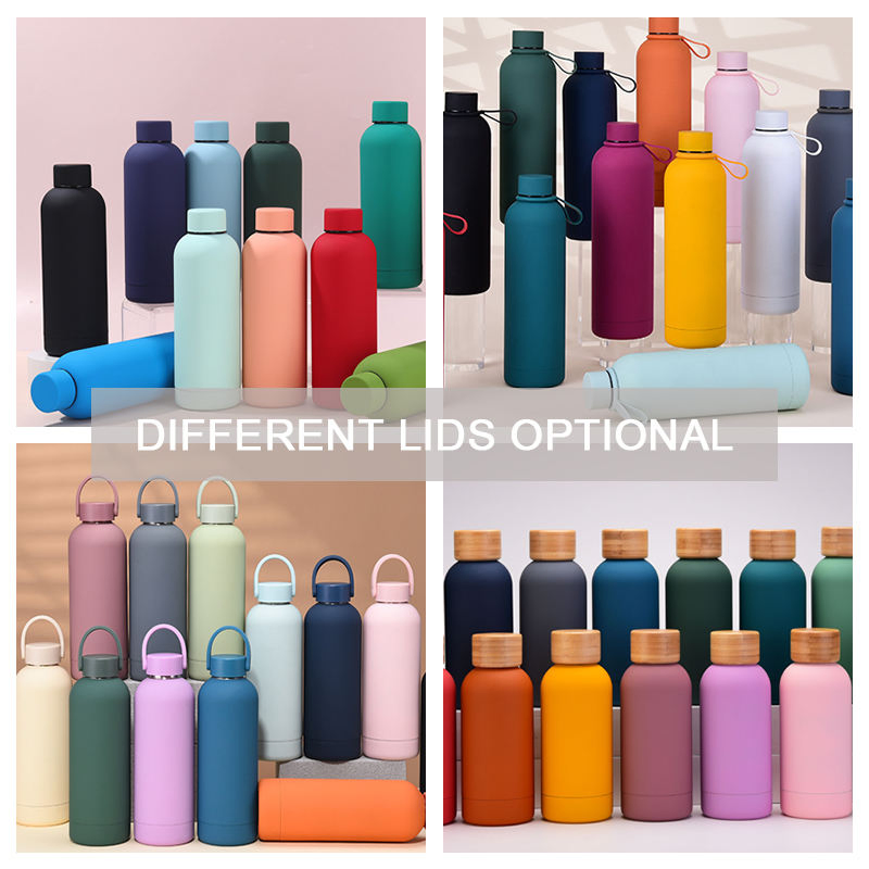 Custom Leak Proof Double Wall Insulated Drink Thermo Bottle 350ml 500ml Vacuum Flask Stainless Steel Metal Reusable Water Bottle