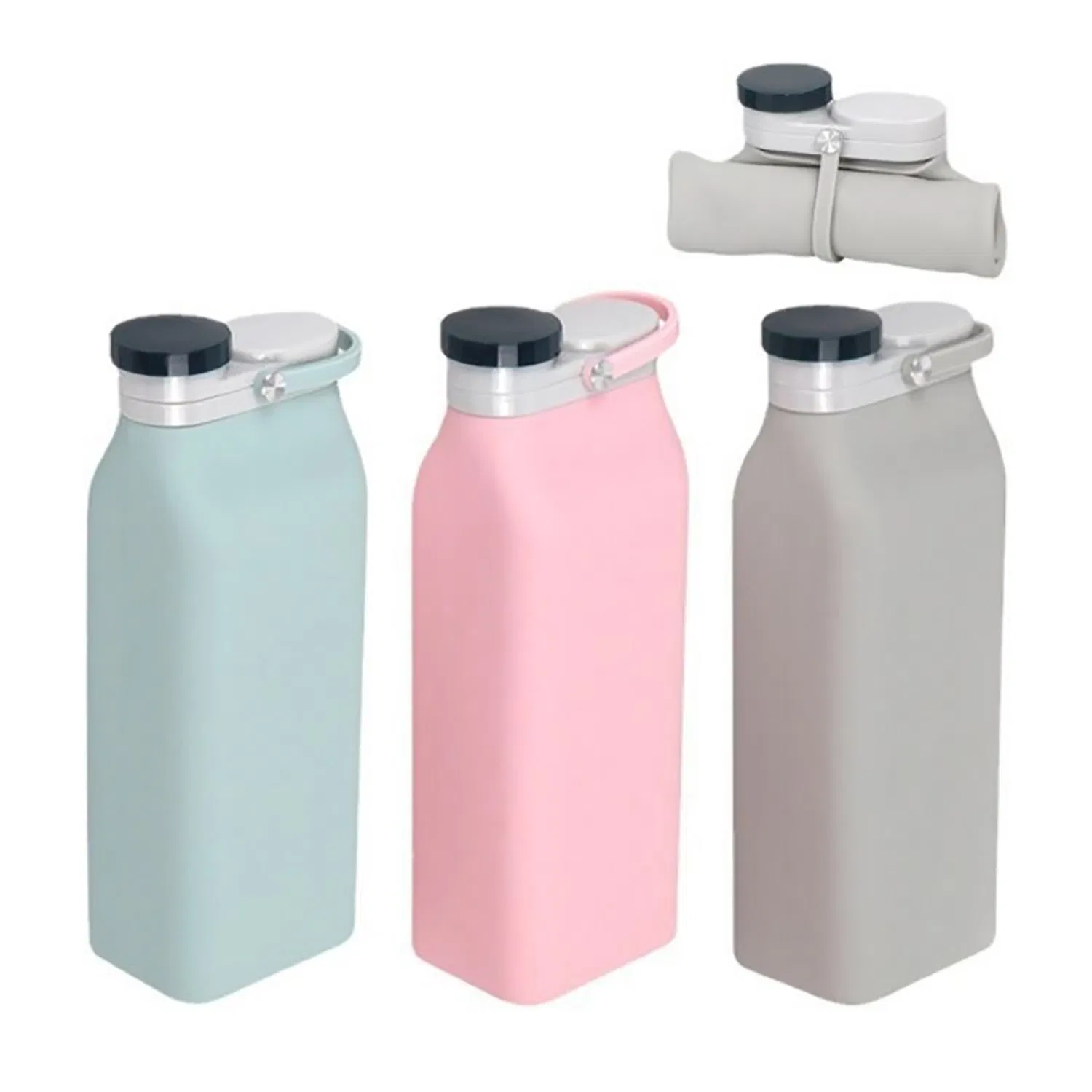 Collapsible Portable Silicone Water Bottle Retractable Folding Outdoor Ci23834