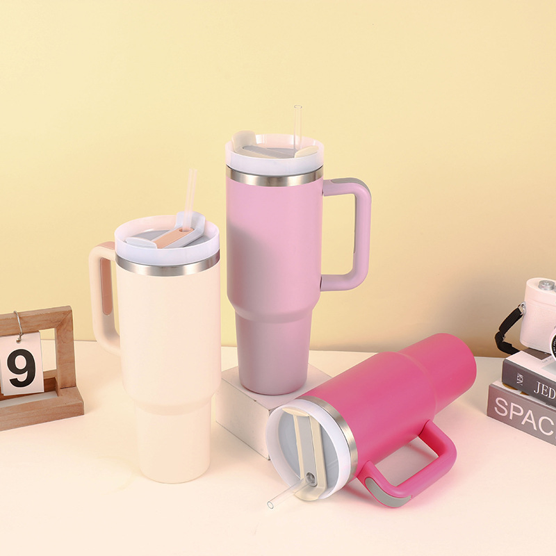 Double Wall 304 Stainless Steel Vacuum Tumblers Wholesale Bulk 40oz Vacuum Insulated Cups Handle Car Vacuum Mugs