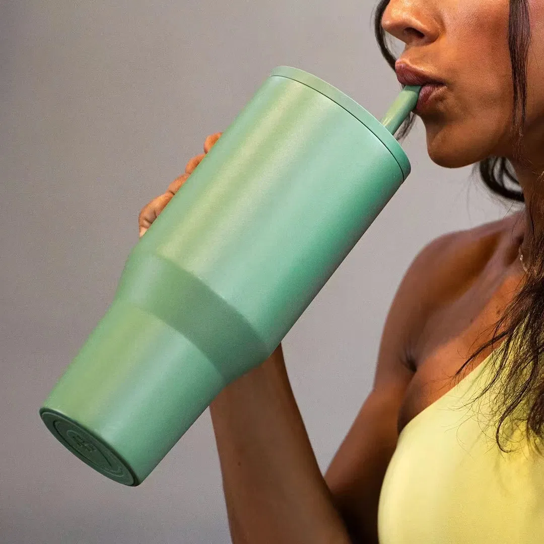 40oz Stainless Steel Coffee Travel Mug Insulated Tumbler with Handle and Straw