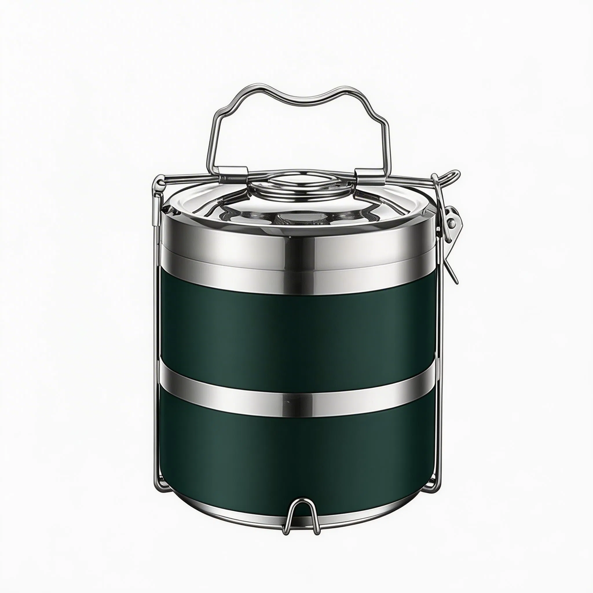 304 Stainless Steel Tableware Thermal Lunch Box Round Leak Proof Multi Layer Lunch Food Container for Office Kitchen Travel Camping