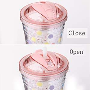 60oml Double Wall Insulated Freezer Tumbler with Slide Lid and Straw