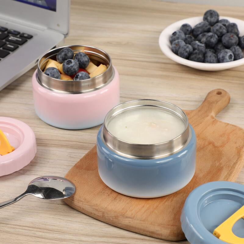 Aohea Insulated Food Jar Bento Lunch Box Set for Kids with Soup Leak Proof Lunch Container Kids Hot Food Jar and Insulated Lunch Bag with Spoon