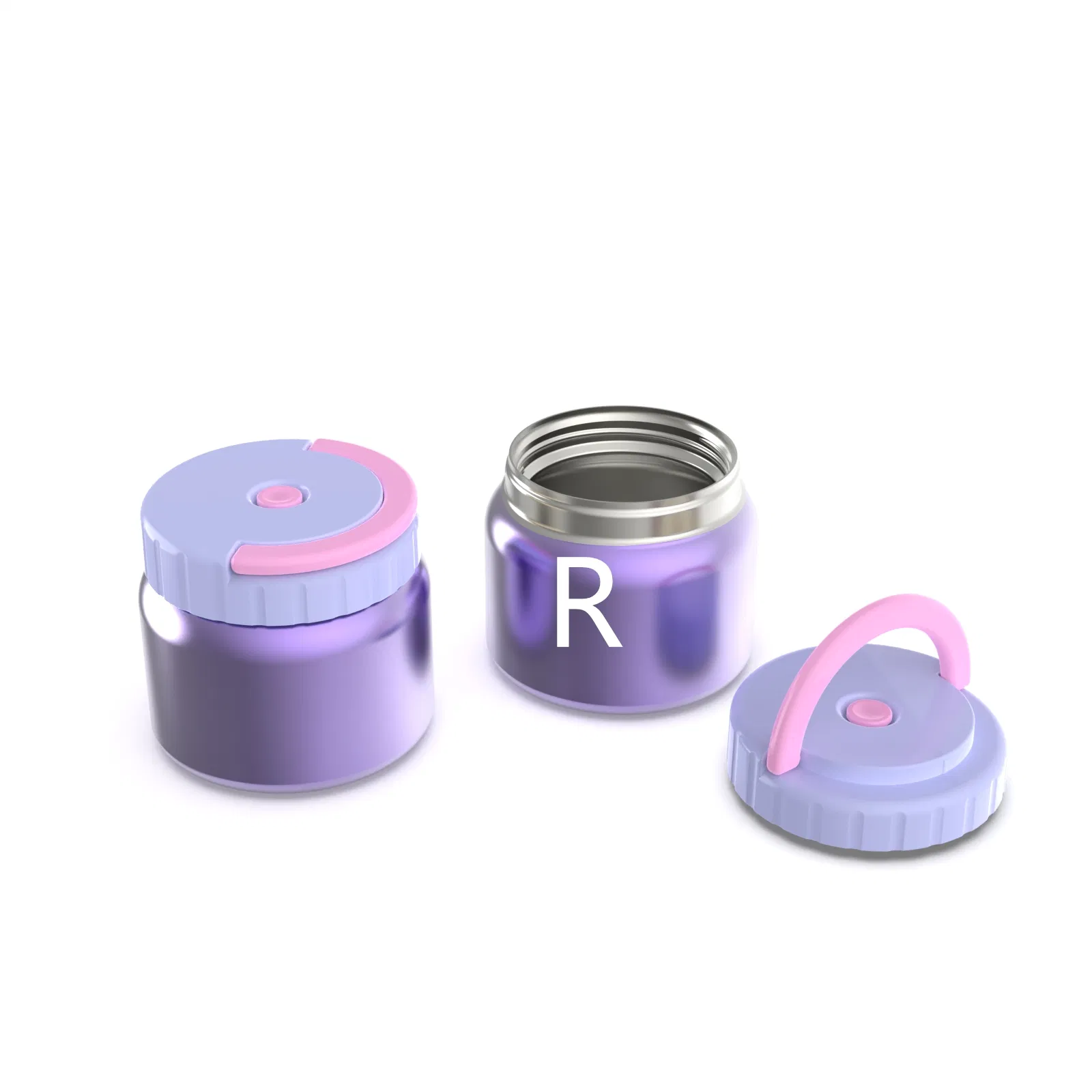 Aohea Obm ODM Stainless Steel Food Jar Double Wall Vacuum Sealed Insulated Food Storage Container with Carry Handle Lid 16 Ounce Deep Blue