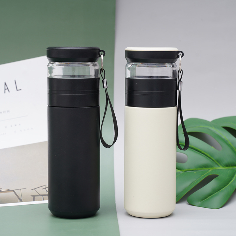 Business Thermos Cup 500ml Double Walled Stainless Steel Vacuum Insulated Thermal Flask with Tea Infuser