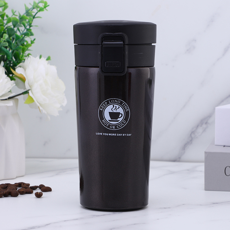 380ml 500ml Wholesale Portable Stainless Steel Insulated Coffee Travel Car Mug with Press Lid