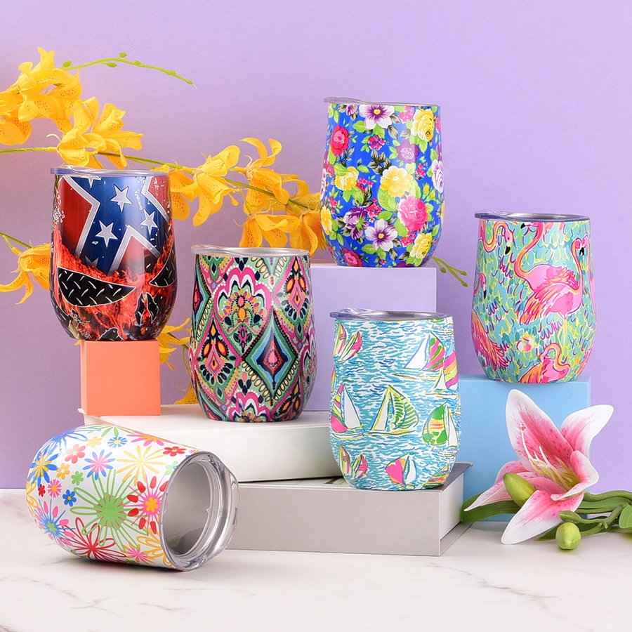 Thermal Portable Coffee Sports Thermos Tea Style Stainless Steel Egg Shaped Bullet Tumbler