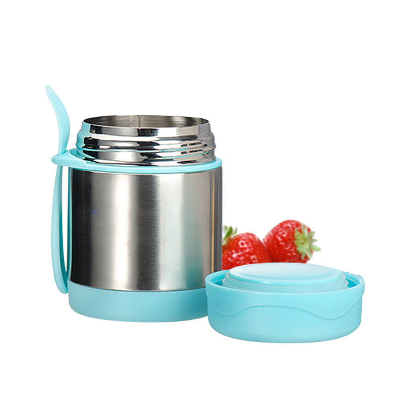 Leak-Proof 350ml Stainless Steel Vacuum Insulated Kids Lunch Thermoses Food Flask Jar with Spoon
