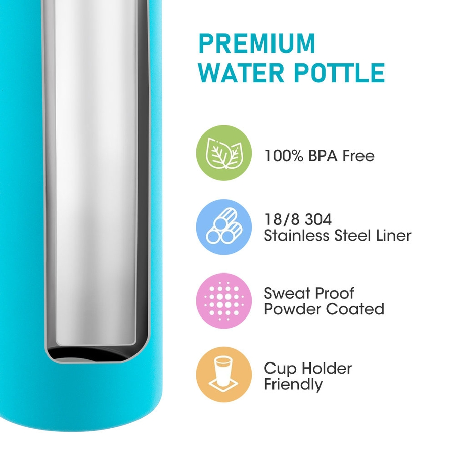 304 BPA-Free Double Wall Portable Stainless Steel Vacuum Sports Water Bottle for Outdoor Travel