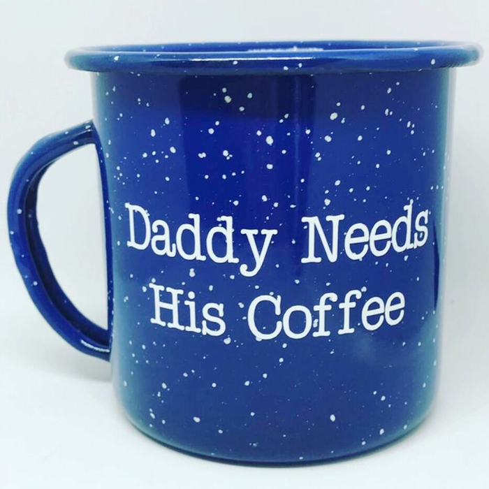 Enamel Camping Coffee Mug 12oz with Handle for Travel Kitchen Office