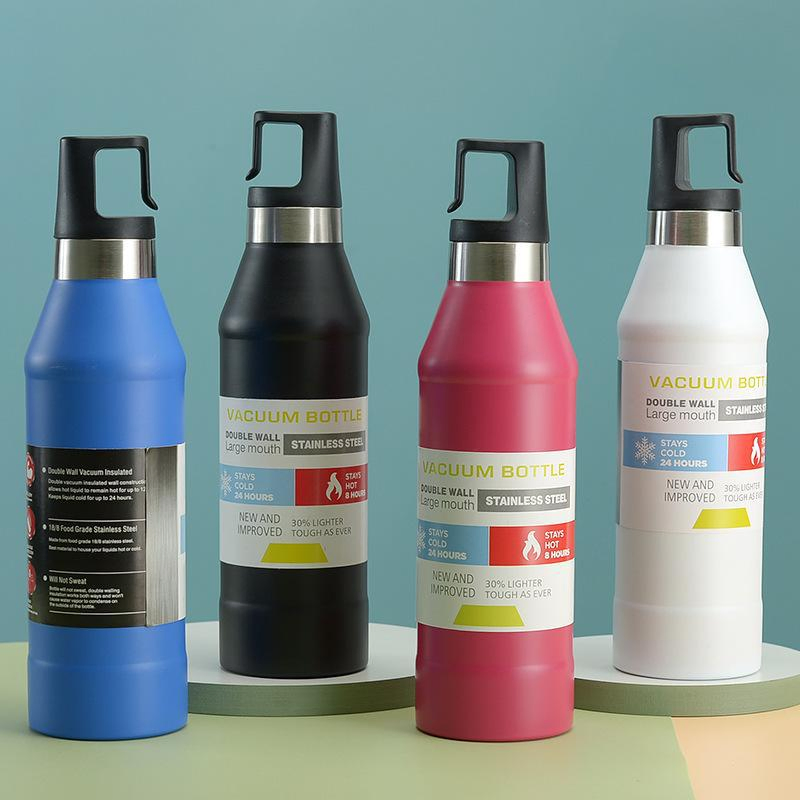 Creative Stainless Steel Flask Bottle with BPA Free Lid High Quality Vacuum Sport Water Bottle Portable Outdoor Travel Bottle