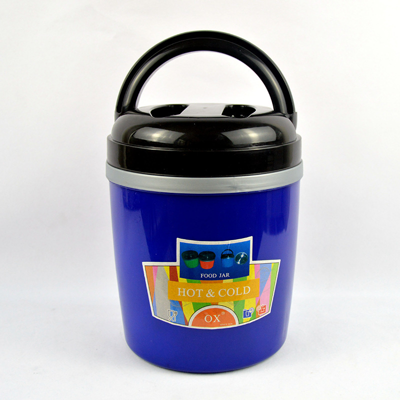 Big Capacity Double Walls Pot Traditional Insulation Thermal Stainless Steel Tiffin Lunch Box Plastic Food Container