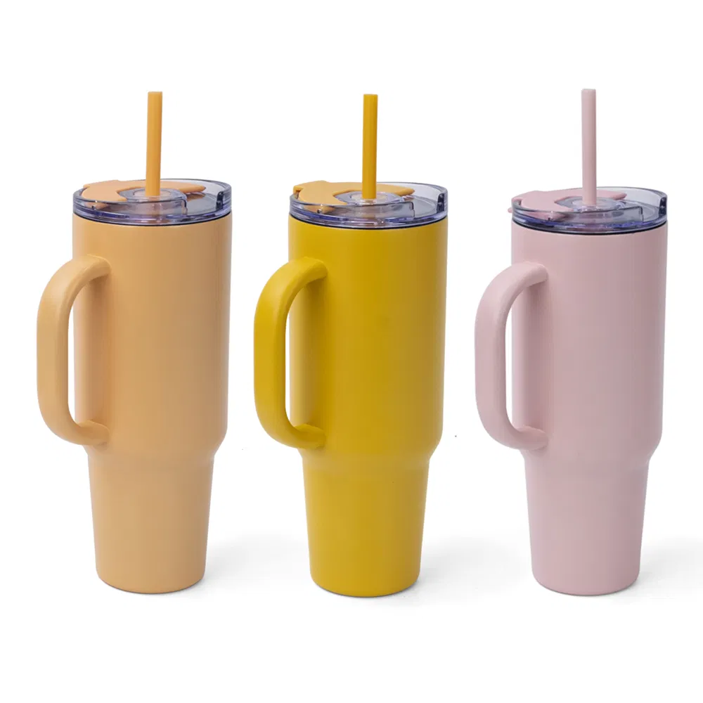 40 Oz Double Wall Stainless Steel Insulated Vacuum Travel Sublimation Coffee Tumbler with Handle