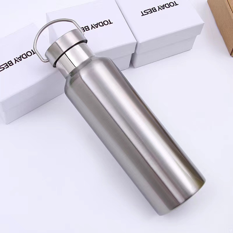 New Wide-Mouth Vacuum-Insulated Stainless Steel Sports Water Bottle Portable Outdoor Water Jug