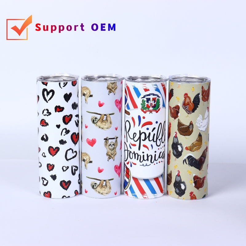 Double Wall Stainless Steel Tumblers 20oz Straight Straw Coffee Mug Vacuum Insulated White Water Cups Sublimation Blanks Tumbler