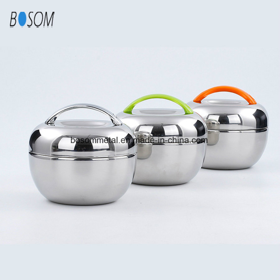 Thermal Insulation Lunch Box Colorful Three Layers Stainless Steel Box Apple Bowl Food Container