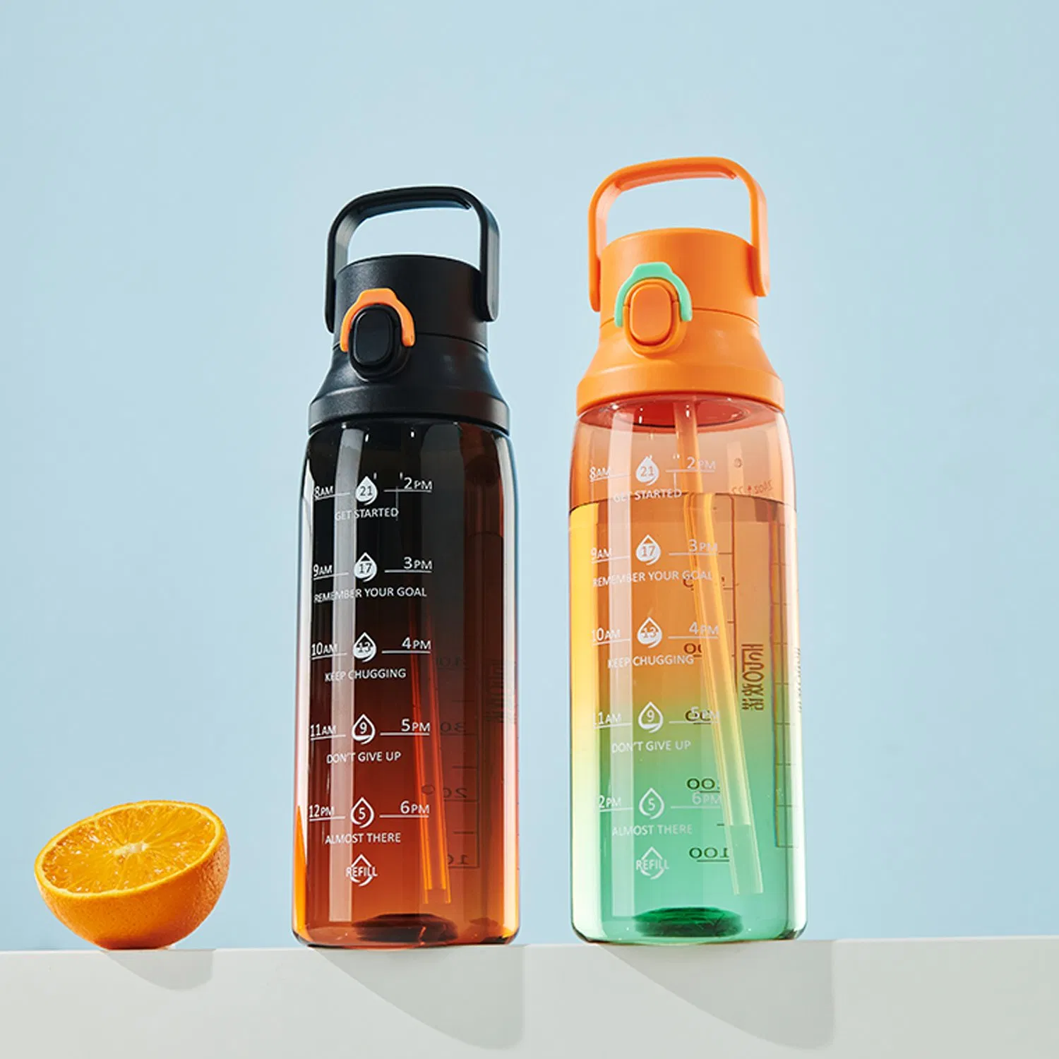 750ml Sports Gym Portable Plastic Water Bottles with Handle