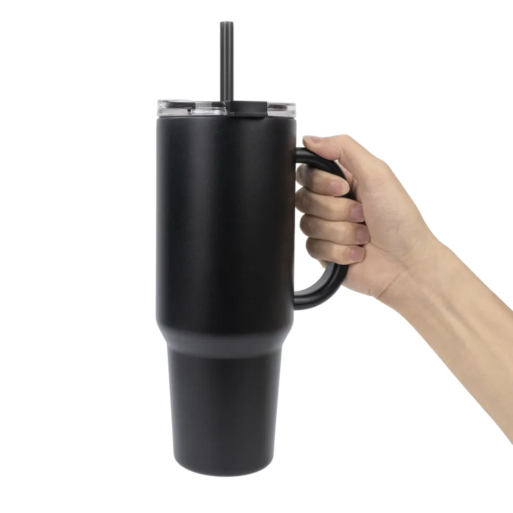 40 Oz Double Wall Stainless Steel Insulated Vacuum Travel Sublimation Coffee Tumbler with Handle