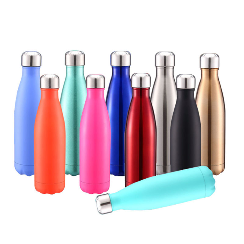 Double Wall Insulated Stainless Steel Cola Shape Sport Water Bottle