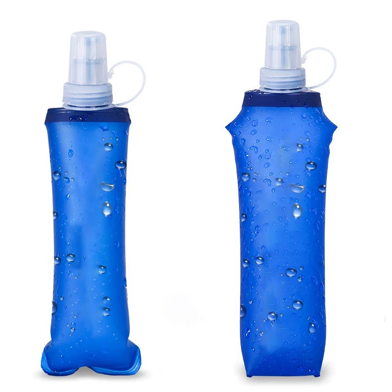 Collapsible Water Bottles BPA Free Leak Proof Foldable Silicone Bottle with Anti-Collapse Ring for Travel