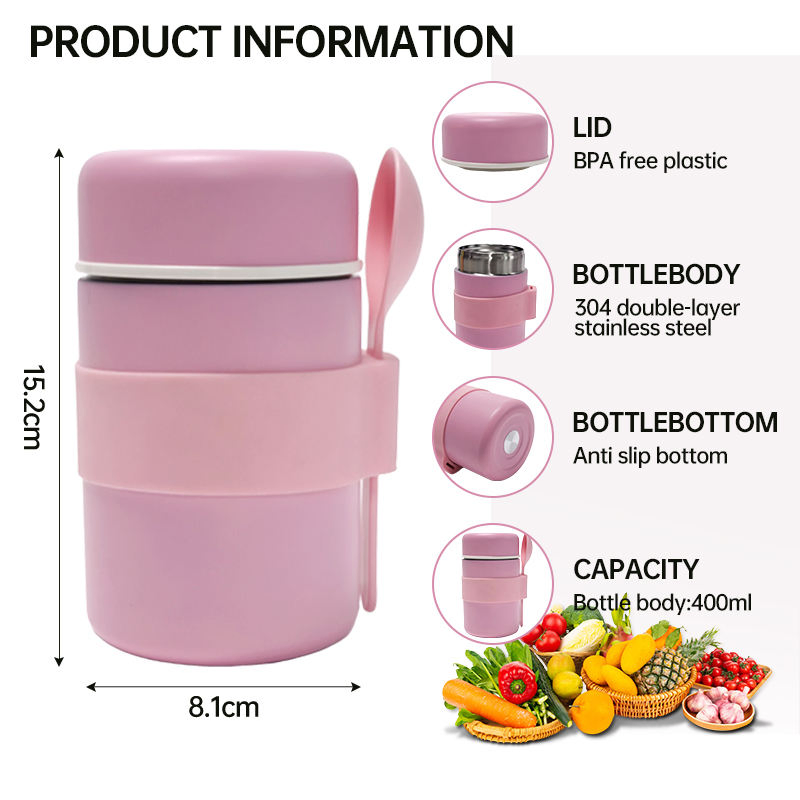 BSCI Certified Gift Lunch Container OEM Factory Price Stainless Steel Vacuum Insulated Warmer BPA Free Dishwasher Safe Food Jar