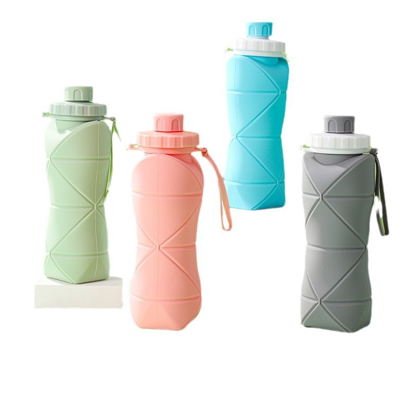 Silicone Foldable Portable Travel Water Bottle, Collapsible Water Bottles