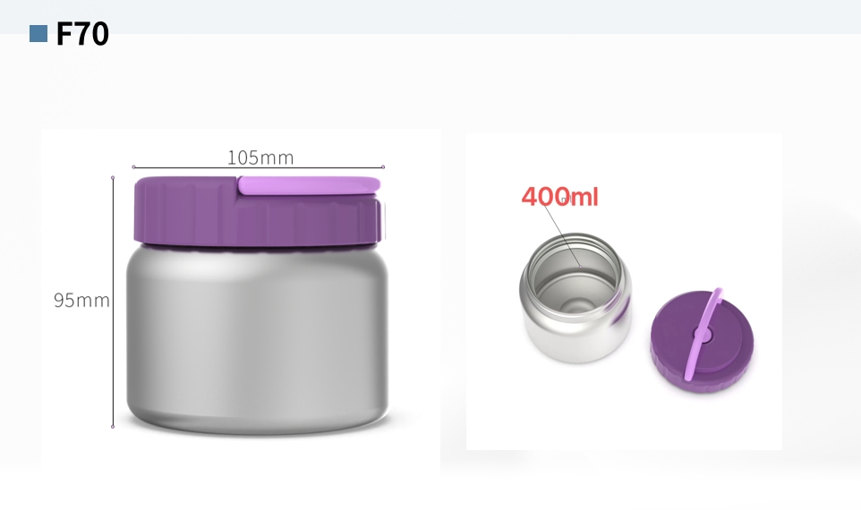 Aohea Obm ODM 13.5oz Soup Theros for Hot Food Kids with Buckle Lid Insulated Vacuum Food Jar Wide Mouth Leakproof Stainless Steel Lunch Container Blue