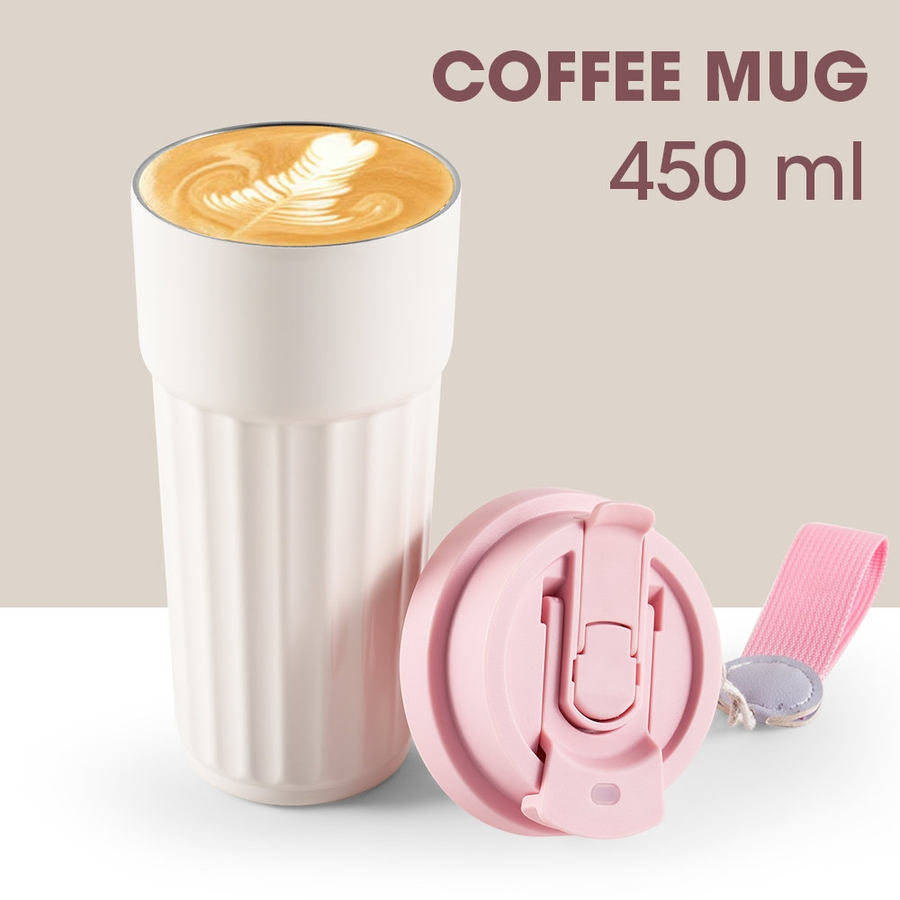 600ml Double Wall Stainless Steel Vacuum Insulated Coffee Mug Tumbler for Library Study