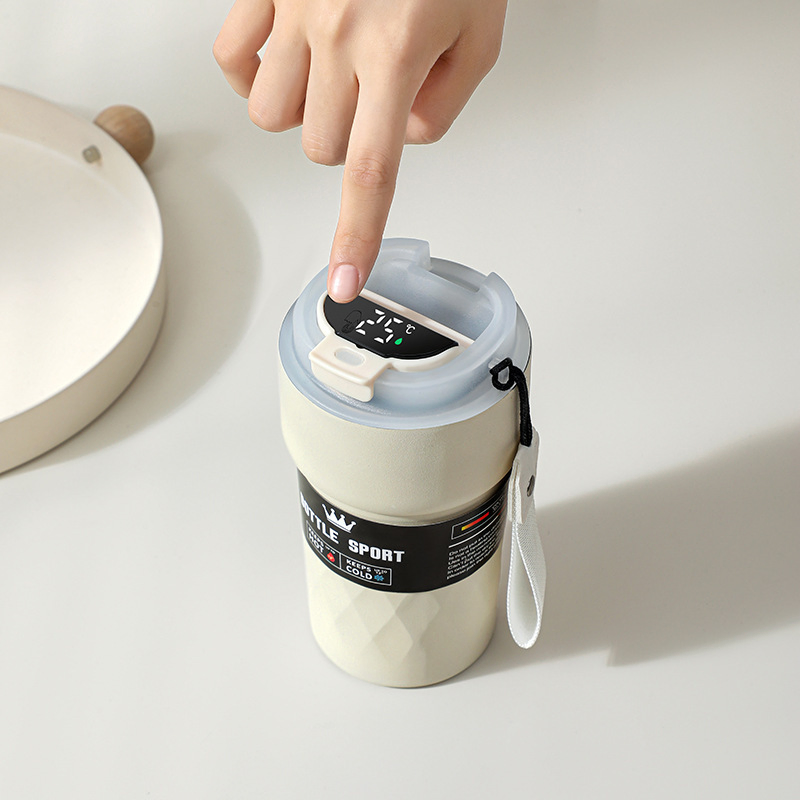 New Style 510ml Coffee Cup Vacuum Insulated Mug Water Bottle LED Touch Digital Display Temperature Inteligente Smart Tumbler with Screw Lid