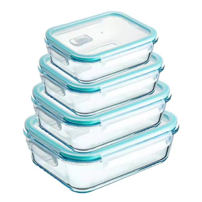 Leakproof Glass Microwave Food Container with Lid for Meal Prep Storage Boxes