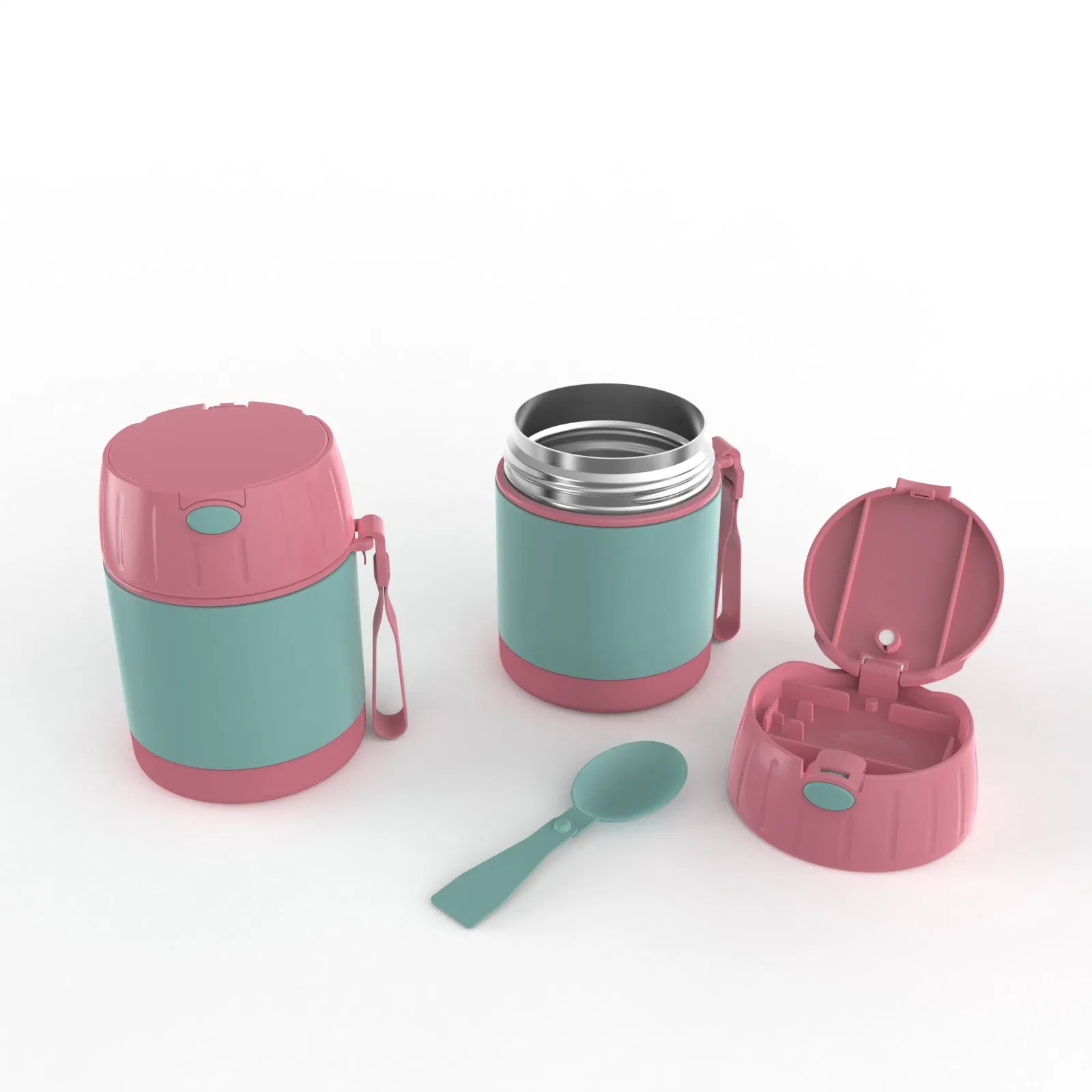 Aohea Obm ODM Stainless King Vacuum Insulated Food Jar with Spoon 16 Ounce Powder Blue 10 Ounce Stainless Steel Vacuum Insulated Kids Food Jar