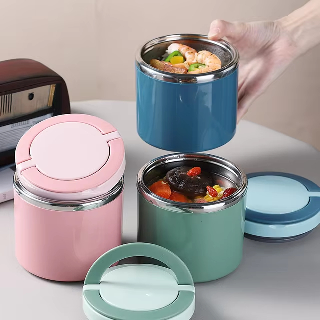 Stainless Steel Vacuum Insulated Thermal Thermo Hot Food Flask Warmer Lunch Box Container Soup Bowl Jar for School Kid or Adults