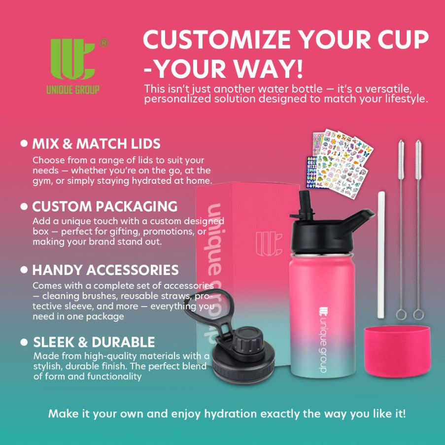 Double Wall Stainless Steel Thermal Insulated Vacuum Flask Metal Cup for Hiking Travel Outdoor Gym School Cycling Yoga