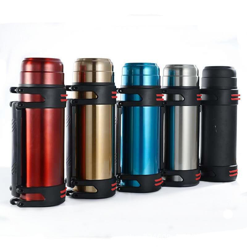 2L 2000ml Big Large Capacity Double Wall Insulation Thermo Water Vacuum Flask Outdoor Travel Sport Stainless Steel Insulated Flask with Handle Rope Thermo Flask