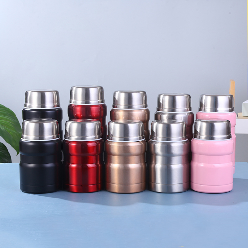 500ml 750ml Portable Reusable Vacuum Insulated Food Container Jar for Kids and Adults